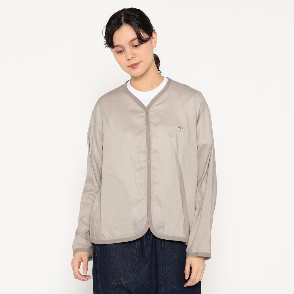 단톤 가디건 WOMEN'S LINEN POLYESTER CLOTH SHIRT CARDIGAN 25SS 리넨 셔츠 DNB251L104-0021 - 상세 이미지 4