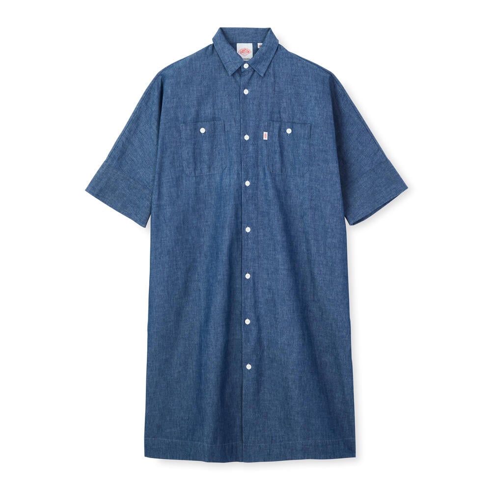 단톤 원피스 WOMEN'S COTTON CHAMBRAY WORK SHIRT DRESS 25SS 반팔 셔츠 DNB251L203-0006 - 상품 이미지
