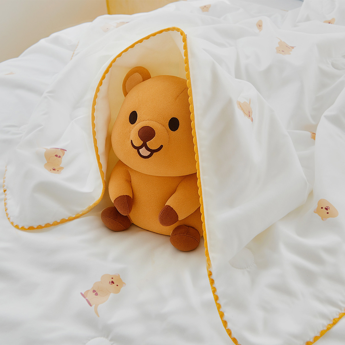 뷰하우스 쿼카 냉감 아이스 쿨링 차렵 이불 여름 낮잠 어린이집 무릎담요 - 상품 이미지