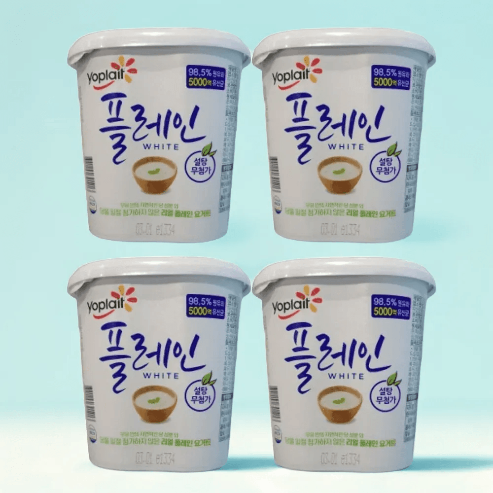 빙그레 요플레 플레인 화이트 플레인요거트 900G 4개 설탕무첨가 요거트 : 넷카트