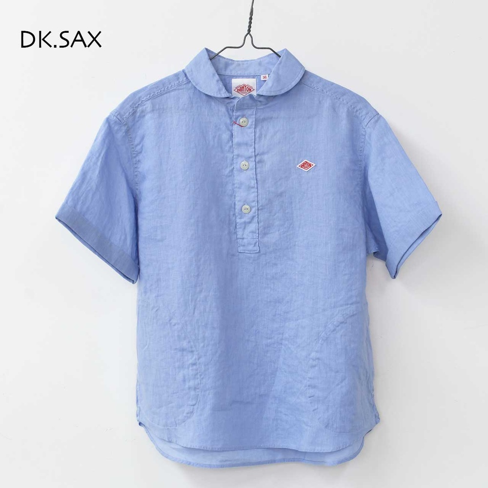 단톤 린넨 라운드카라 반팔셔츠 여성 DT-B0283FLI 삭스블루 36 - 상세 이미지 4