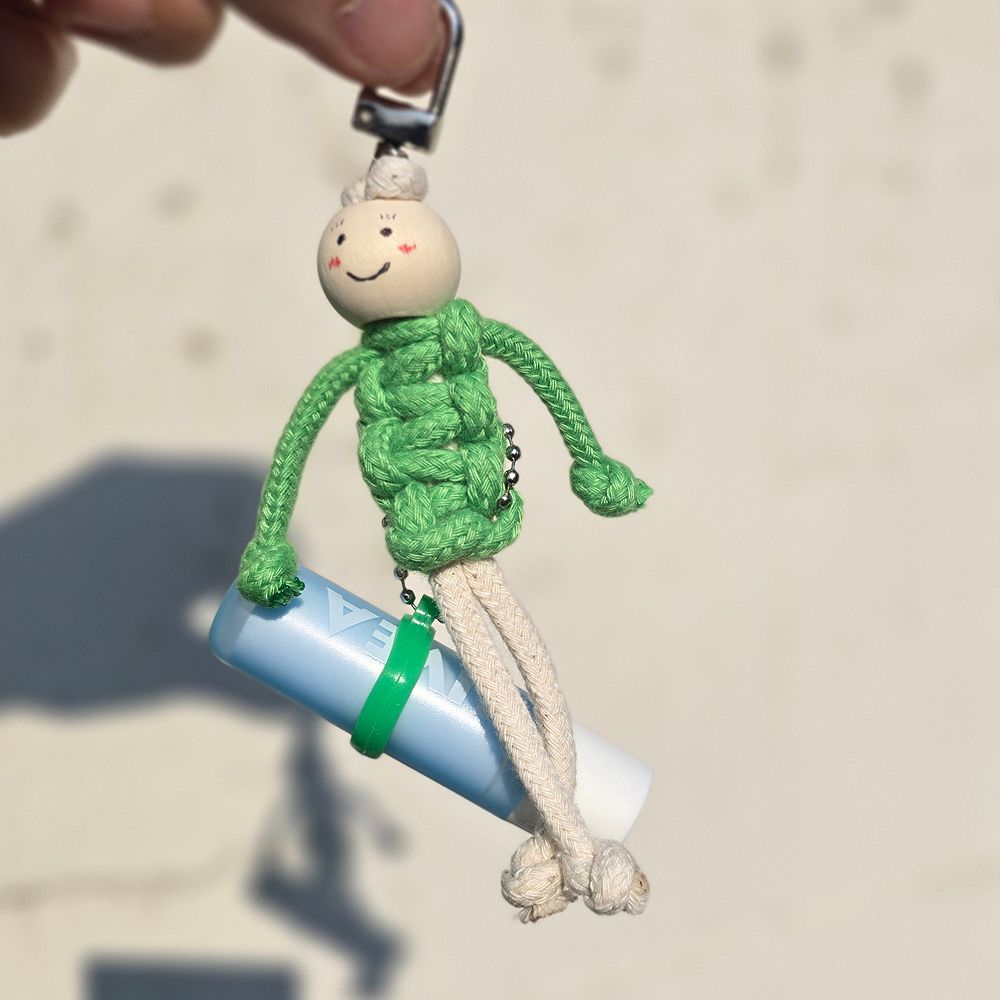 마크라메 걱정인형 립스틱 립밤 키링 만들기 DIY 립 틴트 케이스 고리 홀더 매듭 인형 - 상세 이미지 4