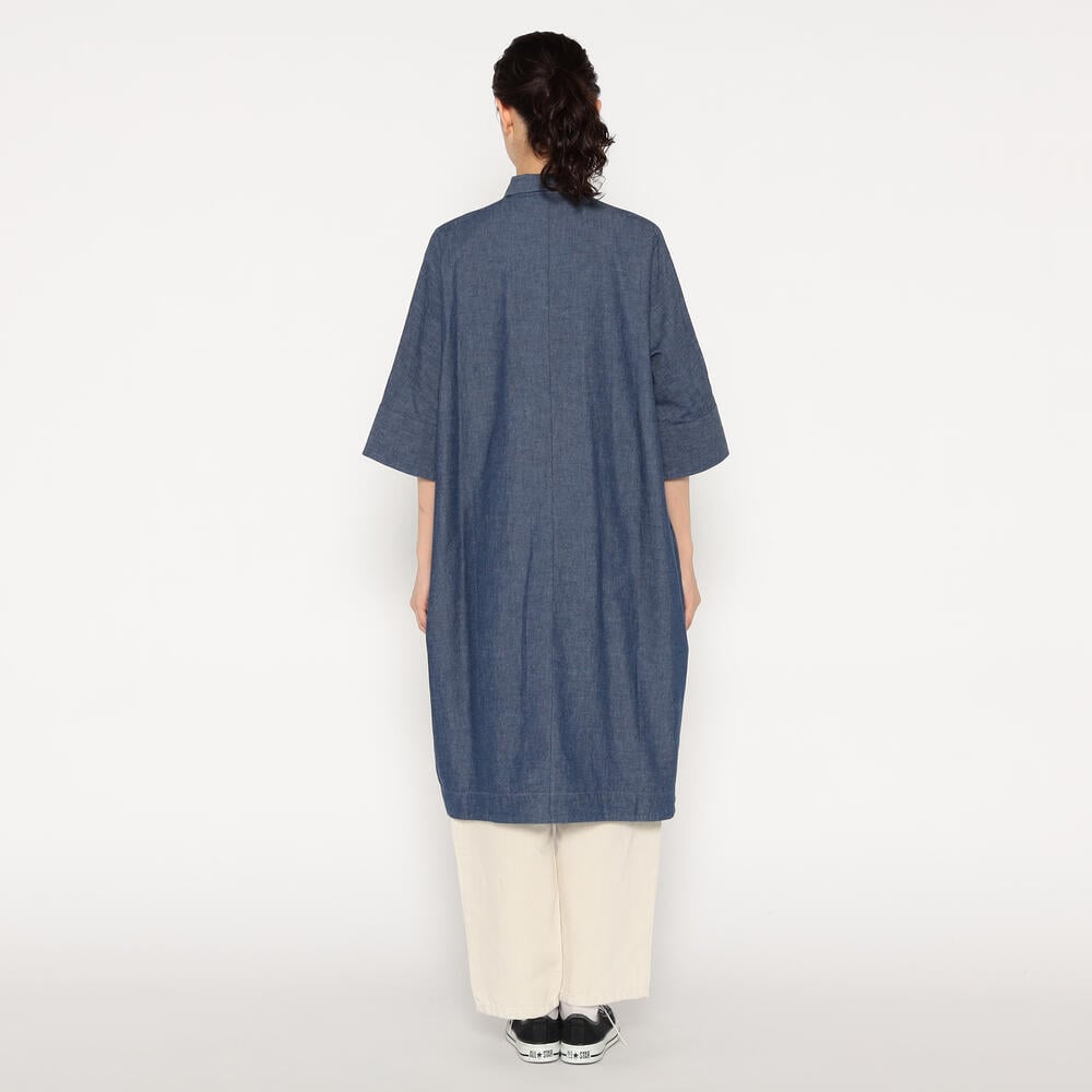 단톤 원피스 WOMEN'S COTTON CHAMBRAY WORK SHIRT DRESS 25SS 반팔 셔츠 DNB251L203-0006 - 상세 이미지 5