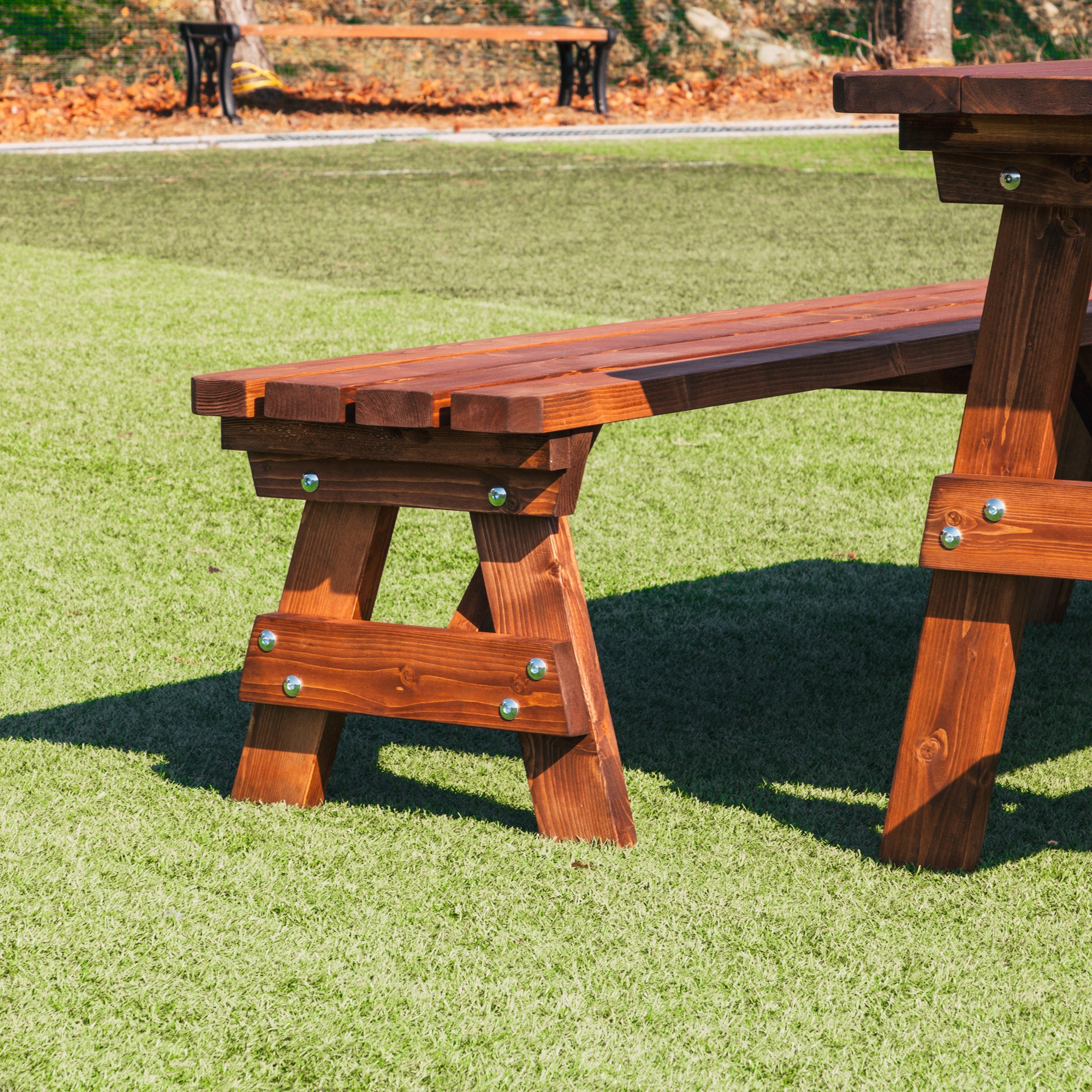 야외벤치 의자 공원 테라스 야외용 정원 나무 평의자 120월넛색