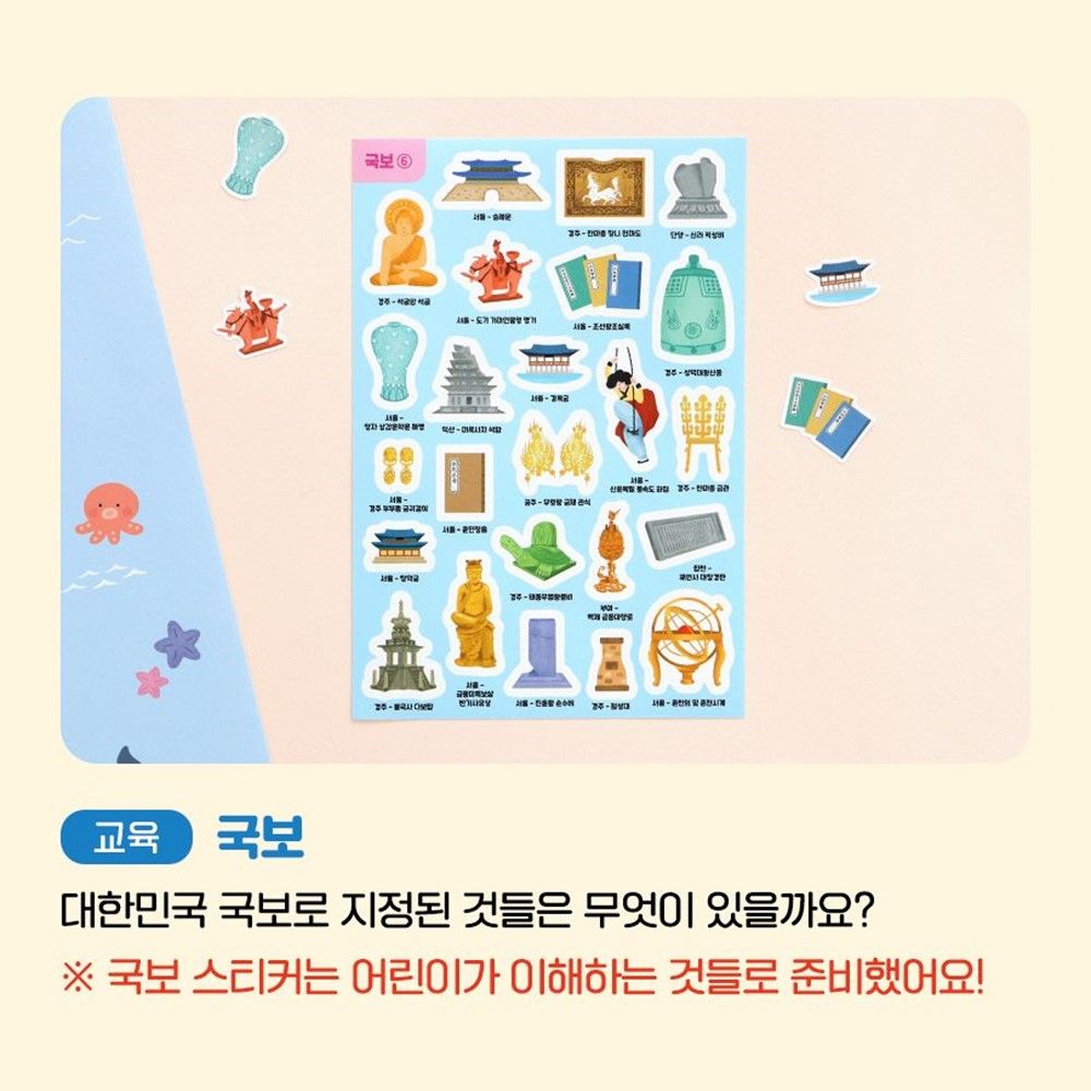 한국지도 꾸미기 스티커 색칠하기 벽걸이 어린이 지도 선물 지리 역사 이미지 7