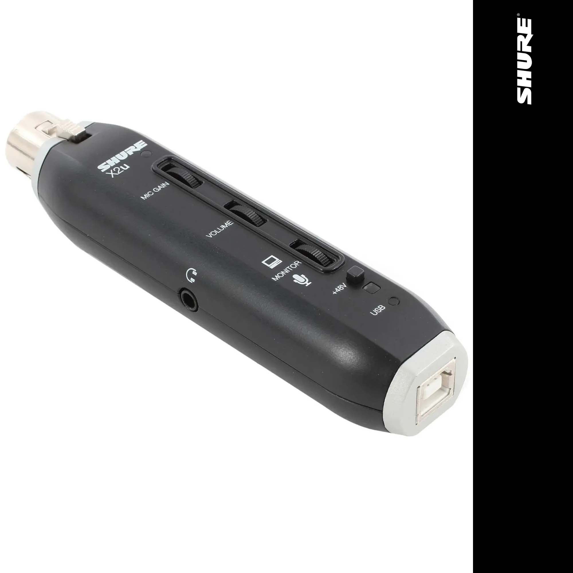 SHURE X2U 슈어 PC용 USB 유선 마이크 컴퓨터용 변환 어댑터 녹음 방송 오인페