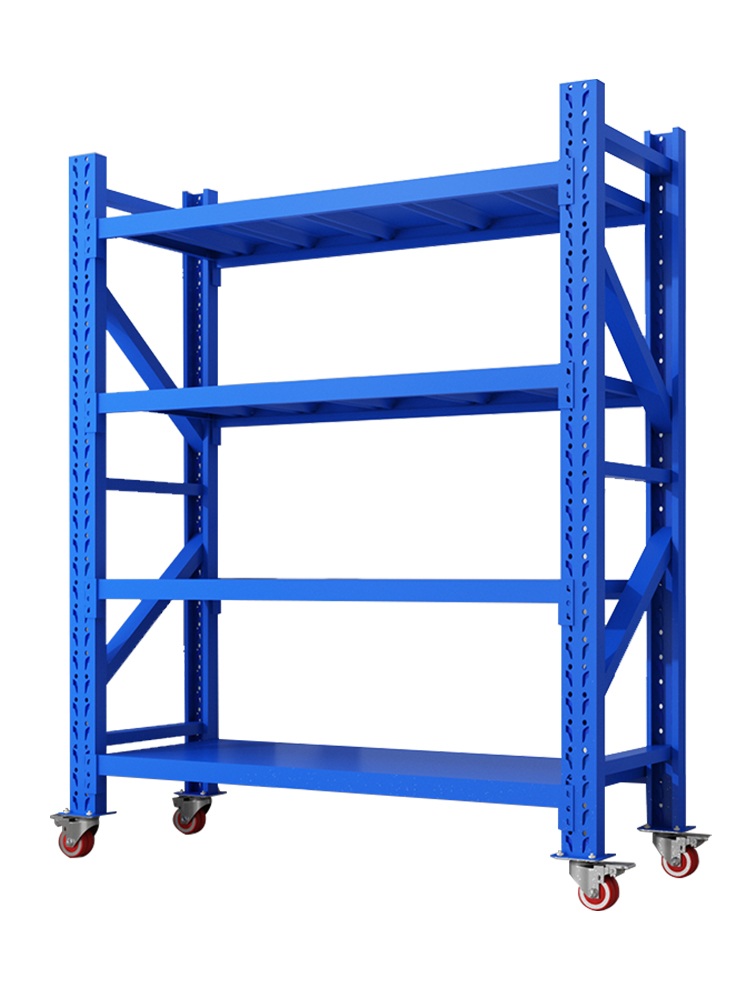 이동식 중량랙 앵글 선반 스피드랙 창고 보관 철제 블루 3단 160cm 120x40 가정용 4단 - 상품 이미지