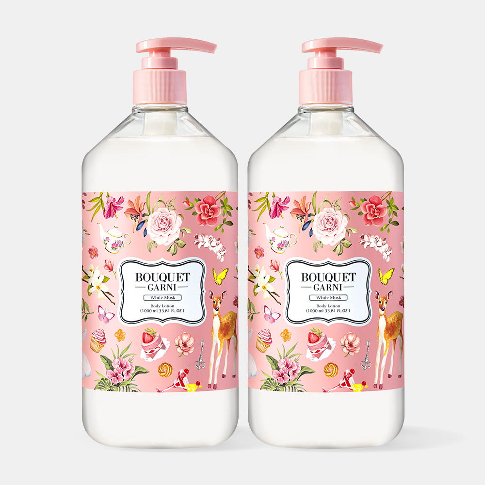 [2개] 부케가르니 향기좋은 바디로션 대용량 퍼퓸 저자극 1,000ml 화이트머스크 향 교차가능 제품 이미지