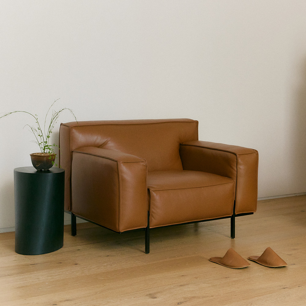 알로소 보눔 1인소파 가죽소파 (오픈베이스, 소프트프리모가죽)