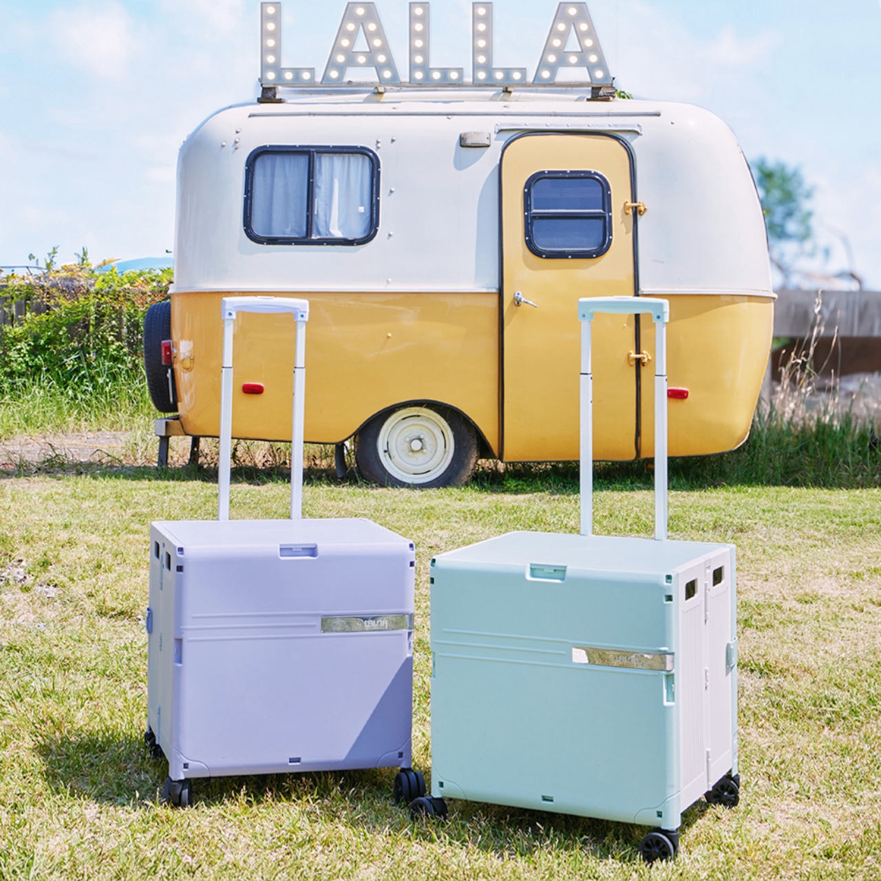 랄라 접이식카트 박스 시장 장바구니캐리어 마트 핸드 쇼핑 폴딩카트 4바퀴L