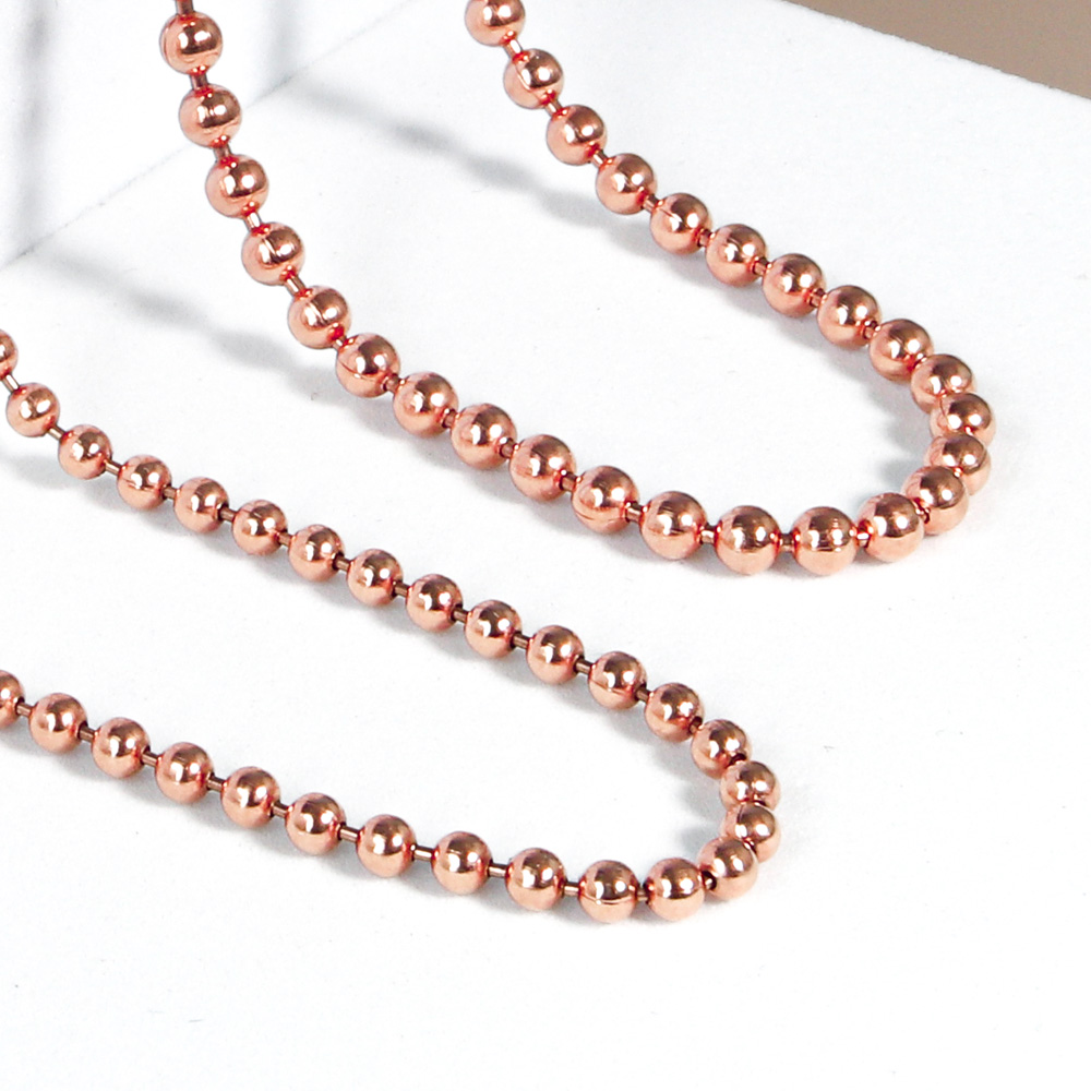 14K 18K 2.5mm 베이직 군번줄 볼 체인 목걸이 데일리 커플 남녀공용 - 상세 이미지 5