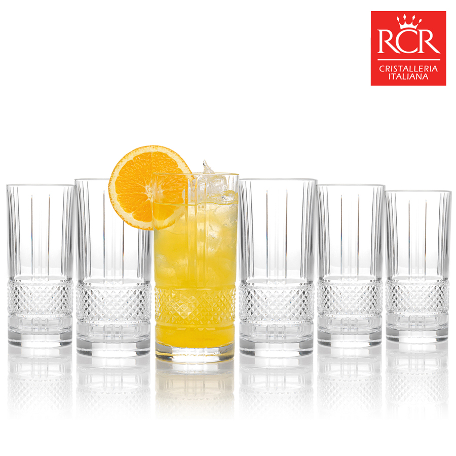 RCR 크리스탈 이태리 유리컵세트 370ml, 6개, 브릴란테 하이볼 - 메인 이미지