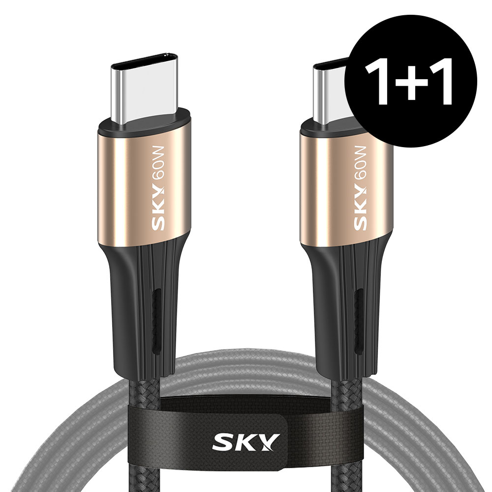 1+1 비트 60W C타입 to C USB PD 고속 충전 패브릭 케이블
