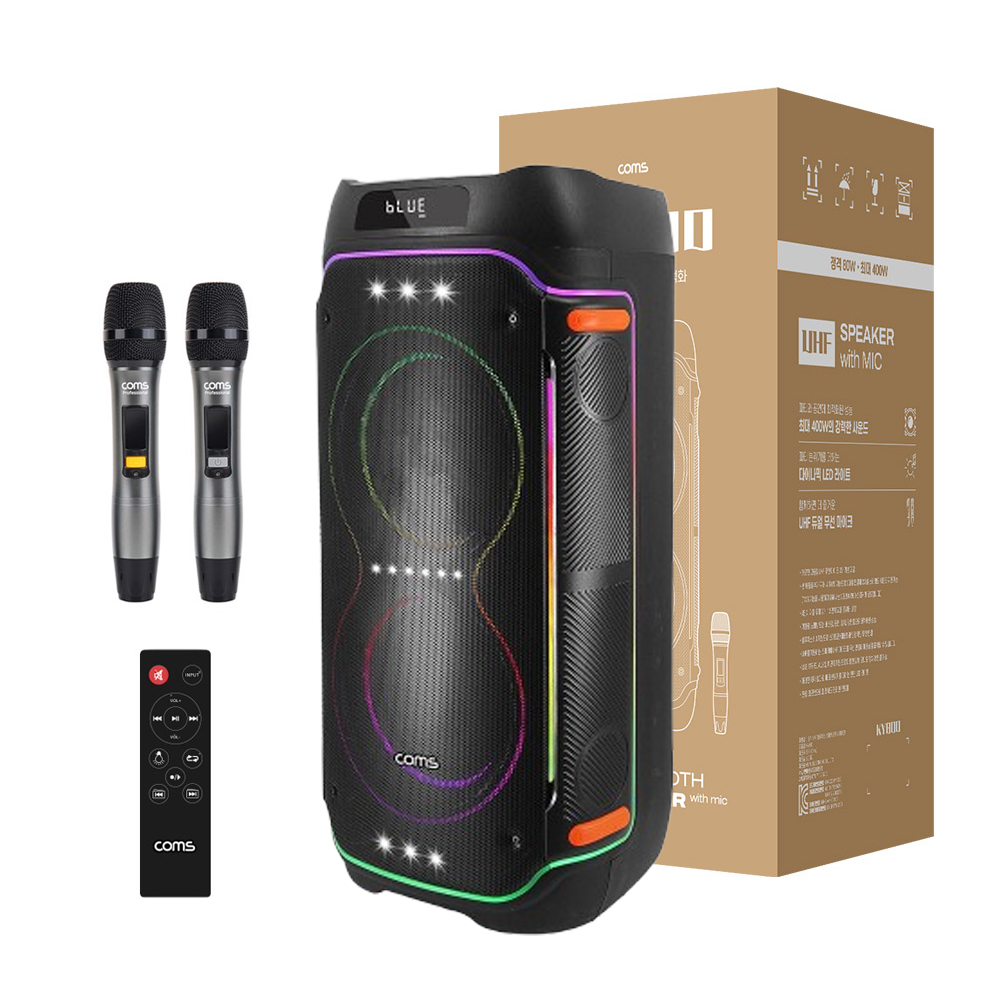 이동식 앰프 버스킹 블루투스 스피커 KY8100S 무선 마이크 2개