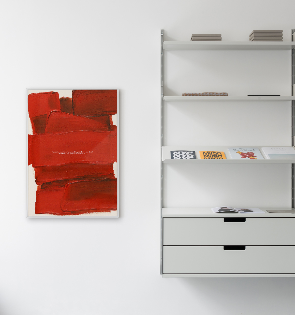 레드소품 레드 포스터 미니멀인테리어 추상화 카페액자 Red Painting - 상세 이미지 4