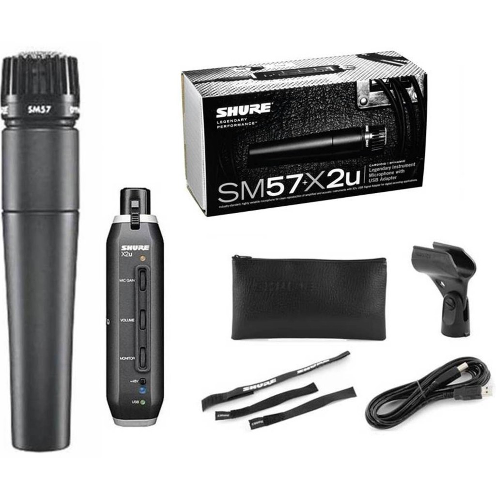 SHURE SM57+X2U 슈어 PC용 USB 유선마이크 보컬 악기 홈레코딩 프리앰프내장 - 상세 이미지 2