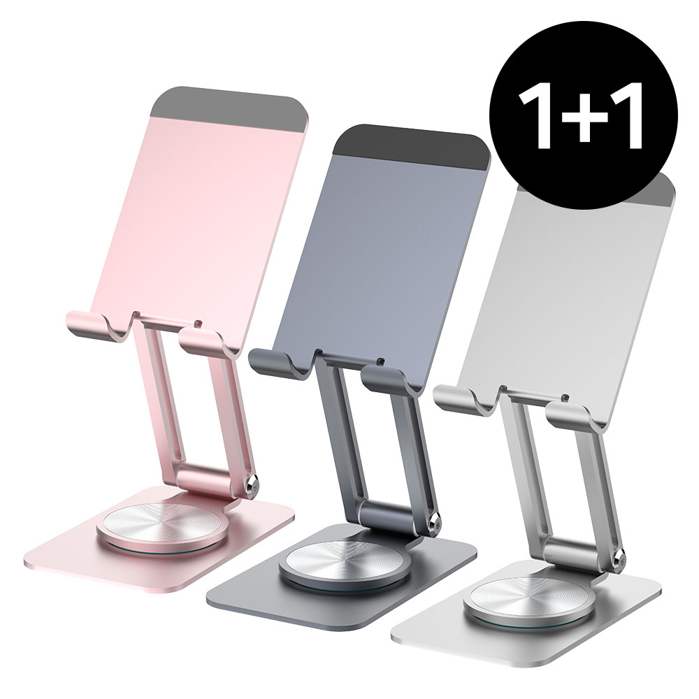1+1 웰 솔리드 360도 회전 접이식 각도조절 휴대폰 거치대 탁상용 스탠드 ES10XS