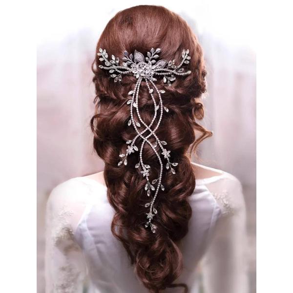 웨딩 헤어 장식 크리스탈 진주 신부 티아라 밴드 헤어핀 들러리 Diamante 덩굴 액세서리 빗 쥬얼리 : 루디아이