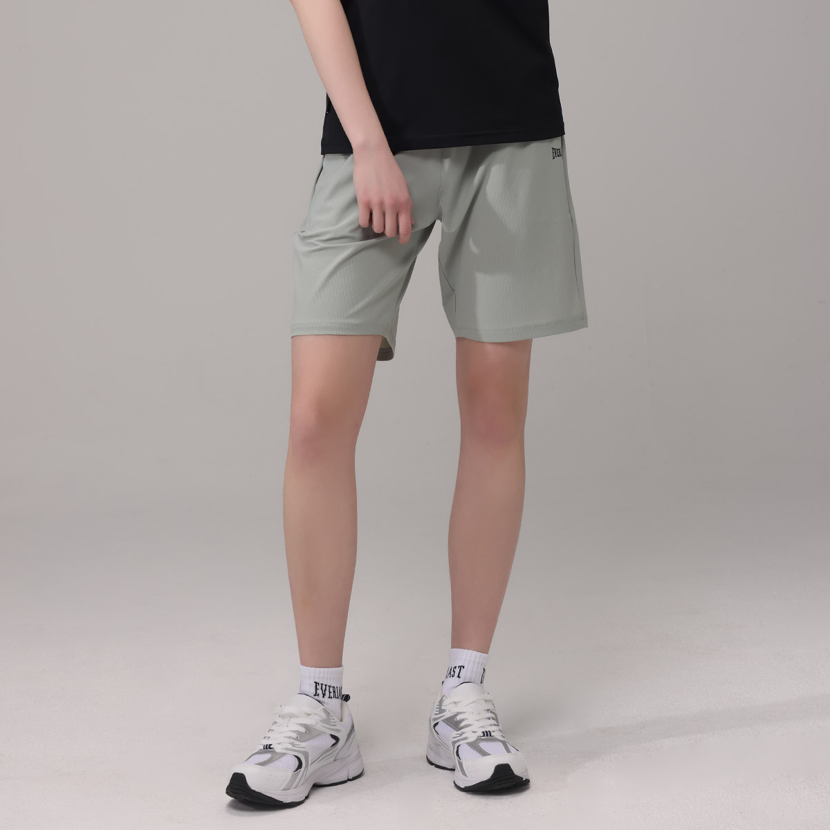 1+1 에버라스트 여성 여름 5부 반바지 스트라이프 팬츠 - 상세 이미지 3