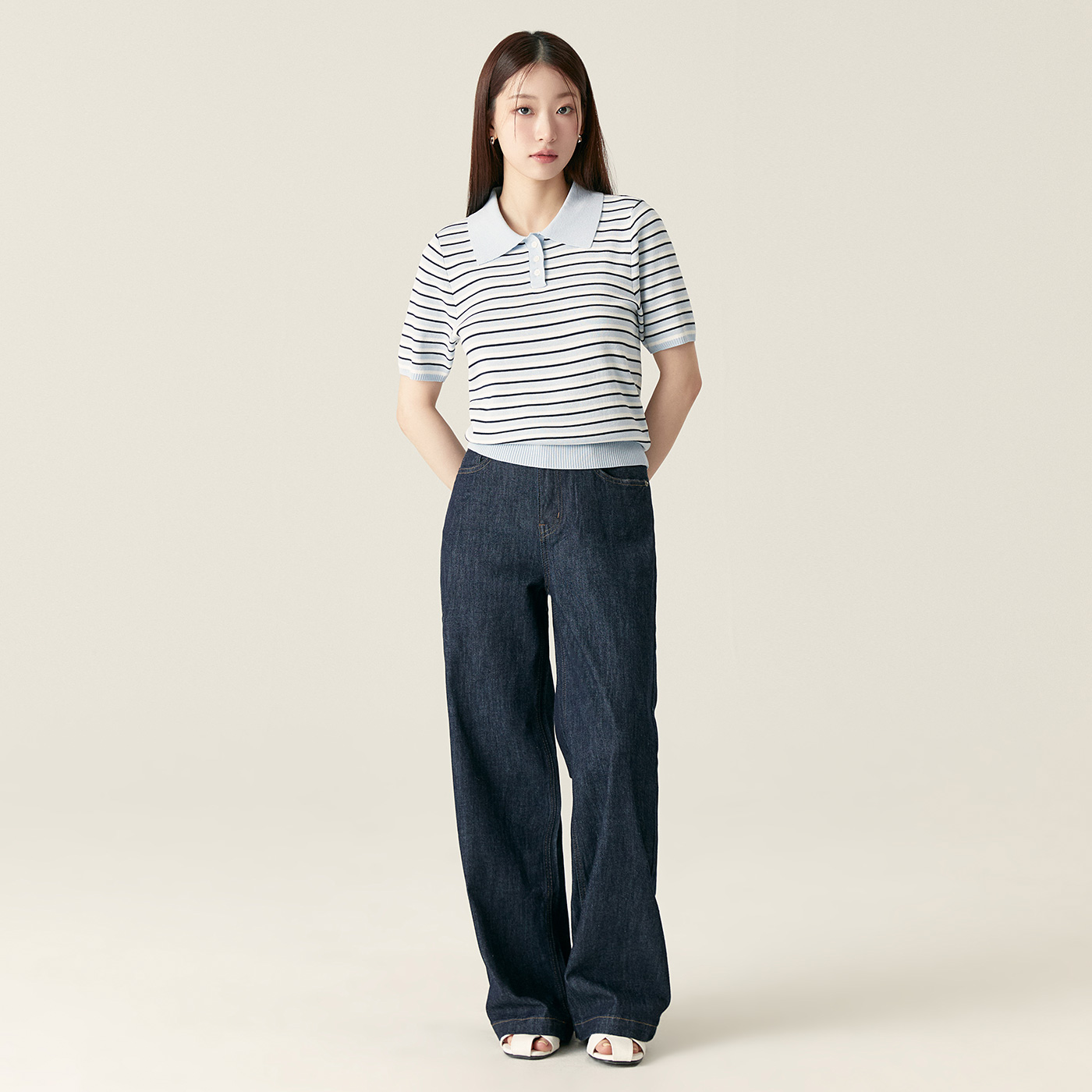 로엠 린넨 와이드 데님 RMTJF25G11 - 상세 이미지 3
