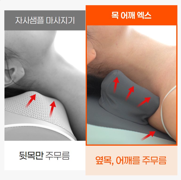 휴리아 목 어깨 안마 엑스 찜질 베개 마사지기 무선 온열 지압 안마기 - 상세 이미지 4
