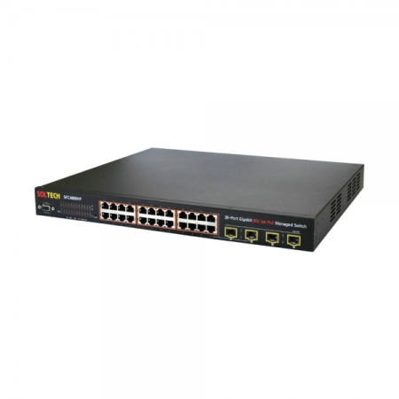 안전포장 솔텍 SFC4000HP - PoE 10/100/1000Mbps 24포트 + SFP 4포트, SNMP, 30.8W High PoE