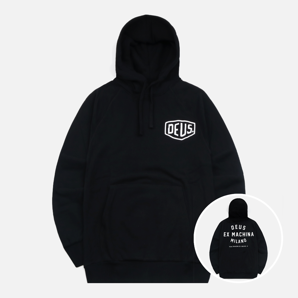 데우스 MILANO ADDRESS HOODIE 후드티 T_DMW48675D-BLK - 상품 이미지