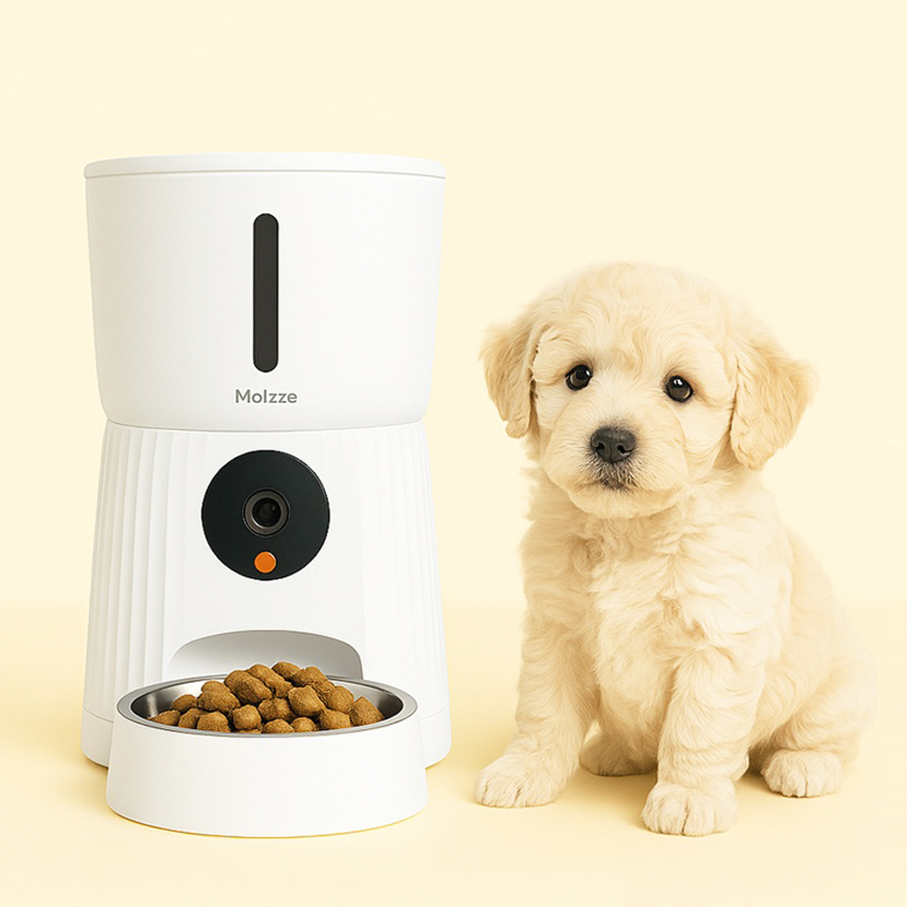 모이쯔 강아지 고양이 스마트 자동급식기 앱연동 음성 영상 카메라