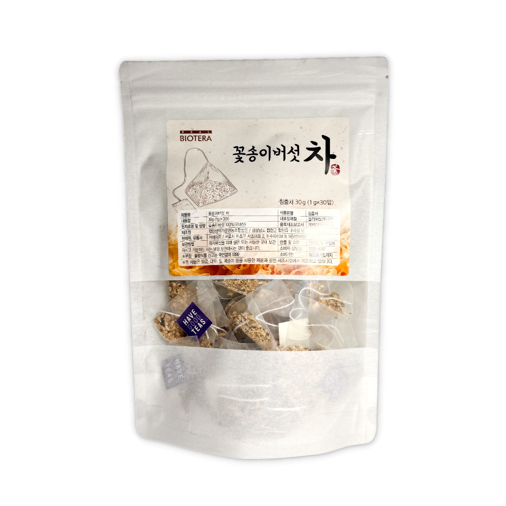 무농약 꽃송이버섯차 베타글루칸 합천 꽃송이버섯 버섯차 추석선물 건강티백세트 - 상세 이미지 5