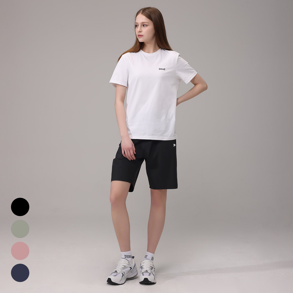 에버라스트 여성 여름 5부 반바지 스트라이프 팬츠 - 상품 이미지