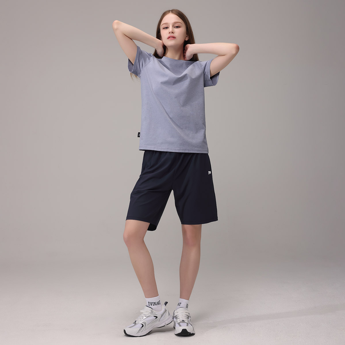 1+1 에버라스트 여성 여름 5부 반바지 스트라이프 팬츠 - 상세 이미지 5