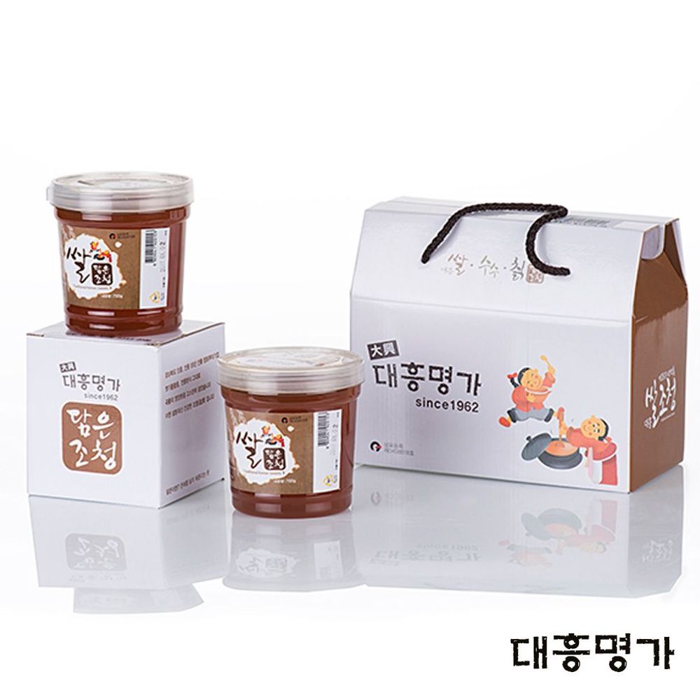 쌀 조청 세트 전통 방식 700g 2개 맛있는 다용도 고품질 무첨가 자연 재료 건강한 : 종합선물나라
