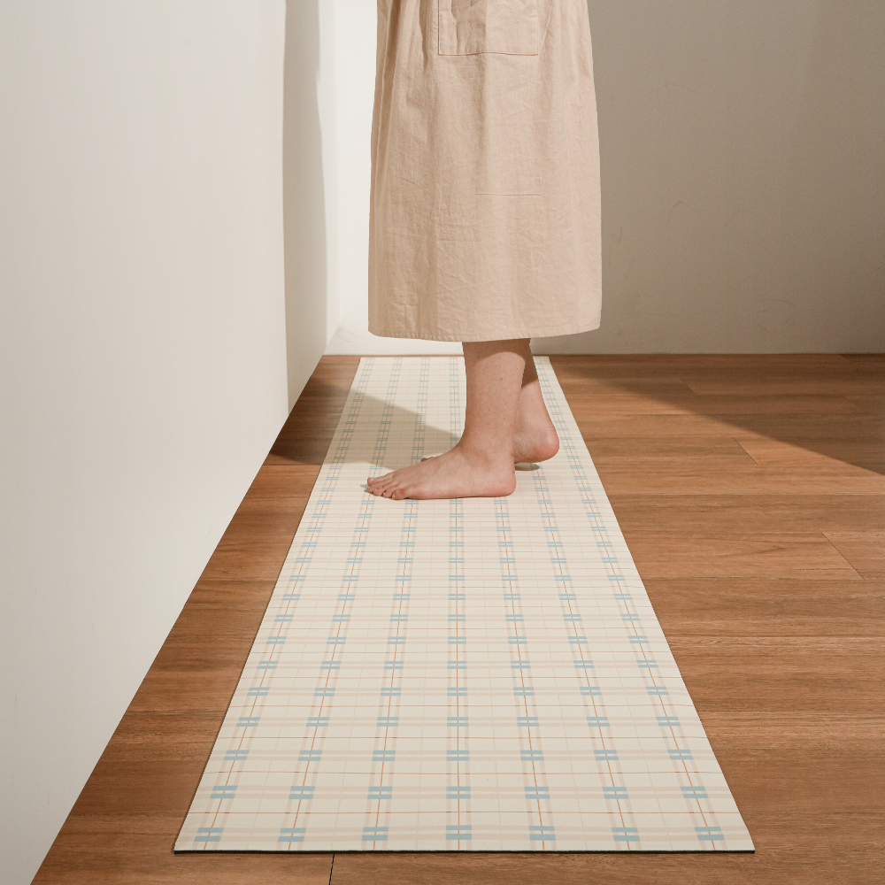 하루의공간 설렘 주방 매트 규조토 발매트 빨아쓰는 욕실 현관 베란다 블루, 45x210cm