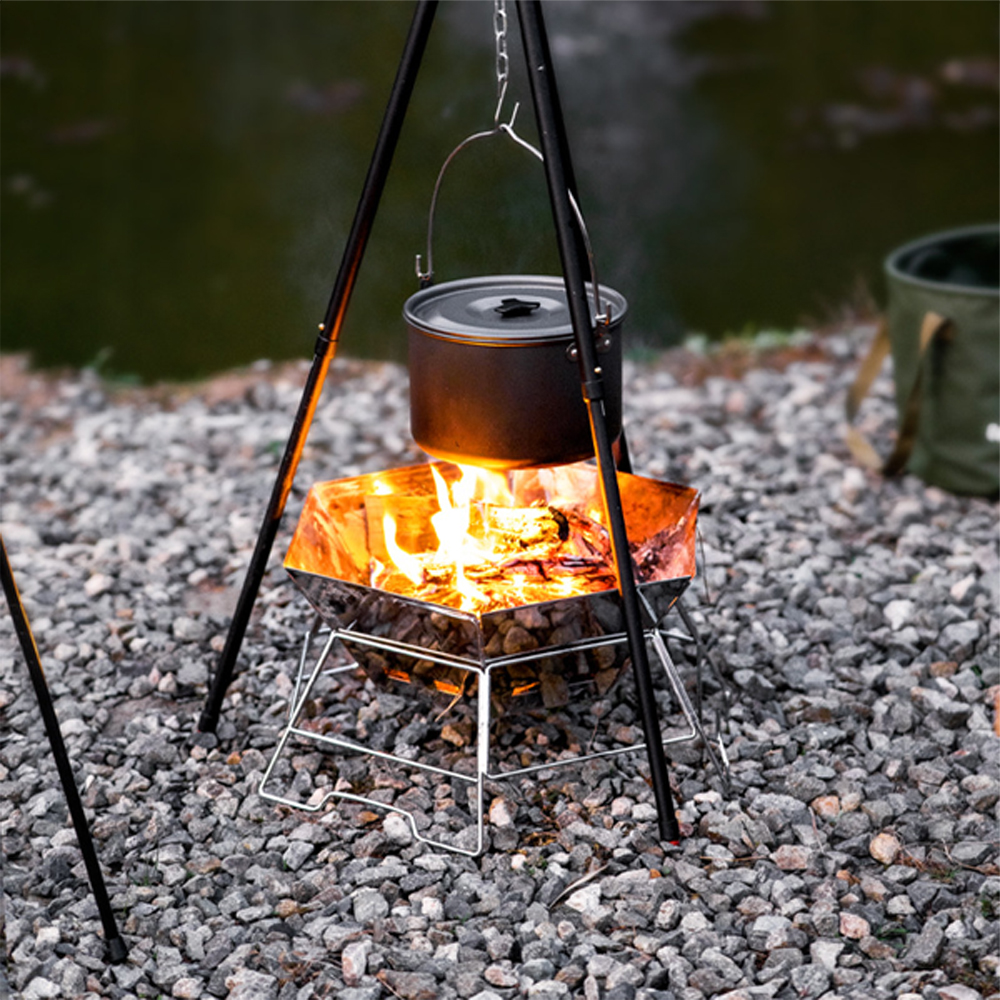 더치오븐 삼각대 3단 접이식 화로 BBQ 냄비 걸이 거치대