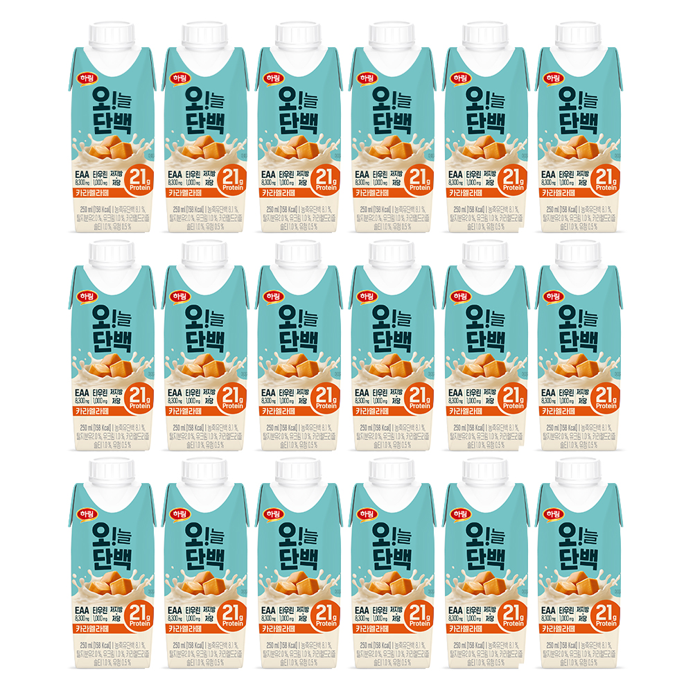 하림 오늘단백카라멜라떼 250ml 18팩/단백질음료 : 모마네