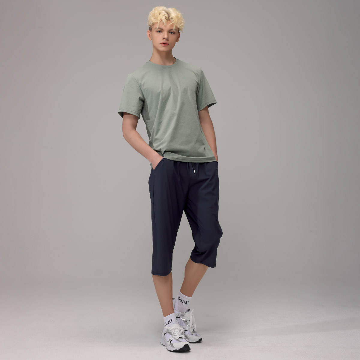 1+1 에버라스트 남자 7부 여름 바지 스트라이프 팬츠 - 상세 이미지 5