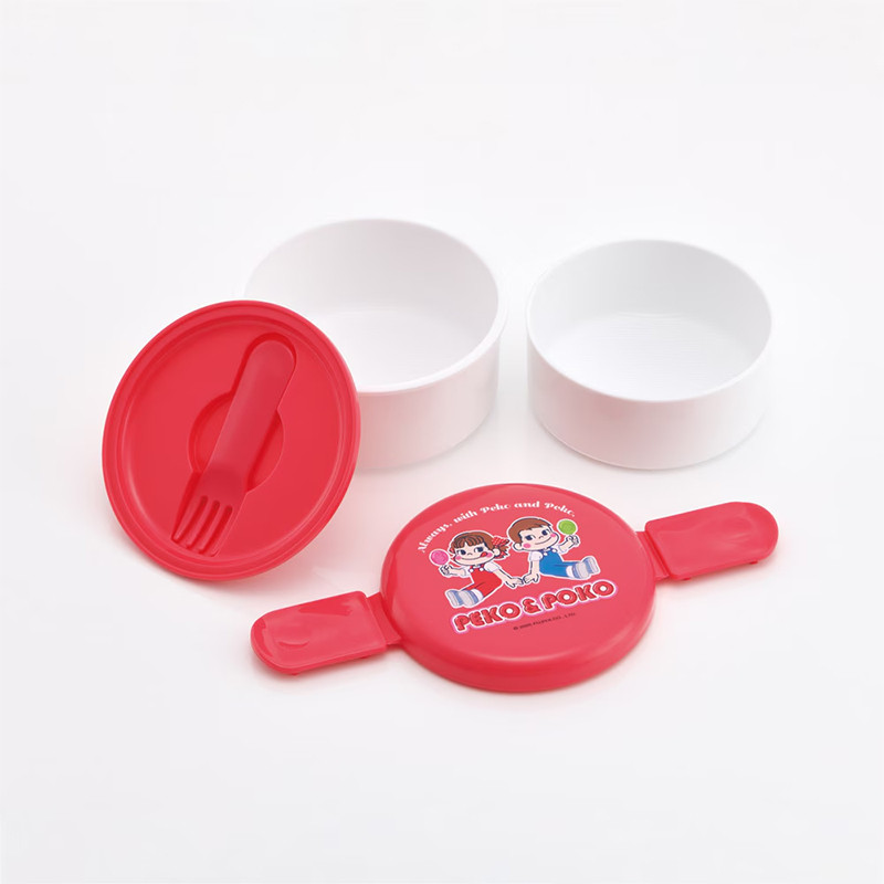 스케이터 페코 포코 과자 캐릭터 항균 원형2단 포크 도시락 500ml ONWR1AG - 하카타몰