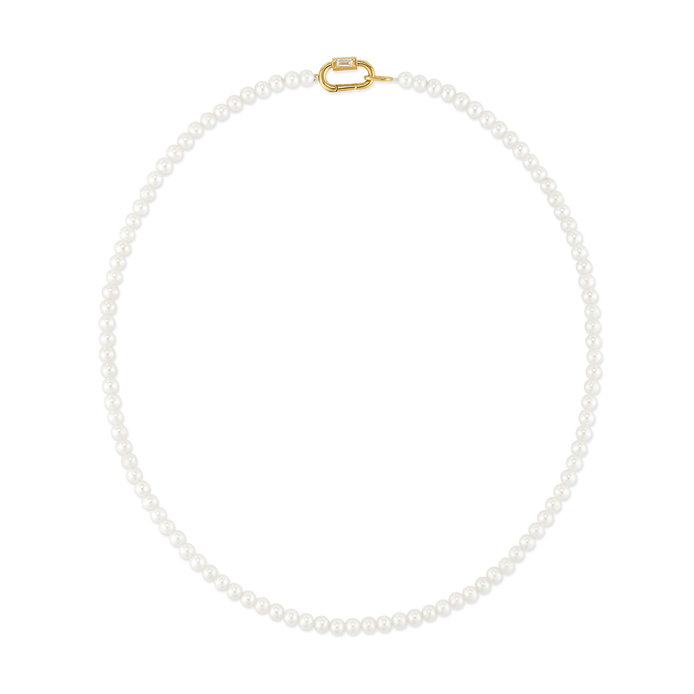 [이에르로르] 노아이유 14K(Y) 담수진주 비드 목걸이 4mm 40cm 초커형 HL3N28317Y4400 - 상품 이미지