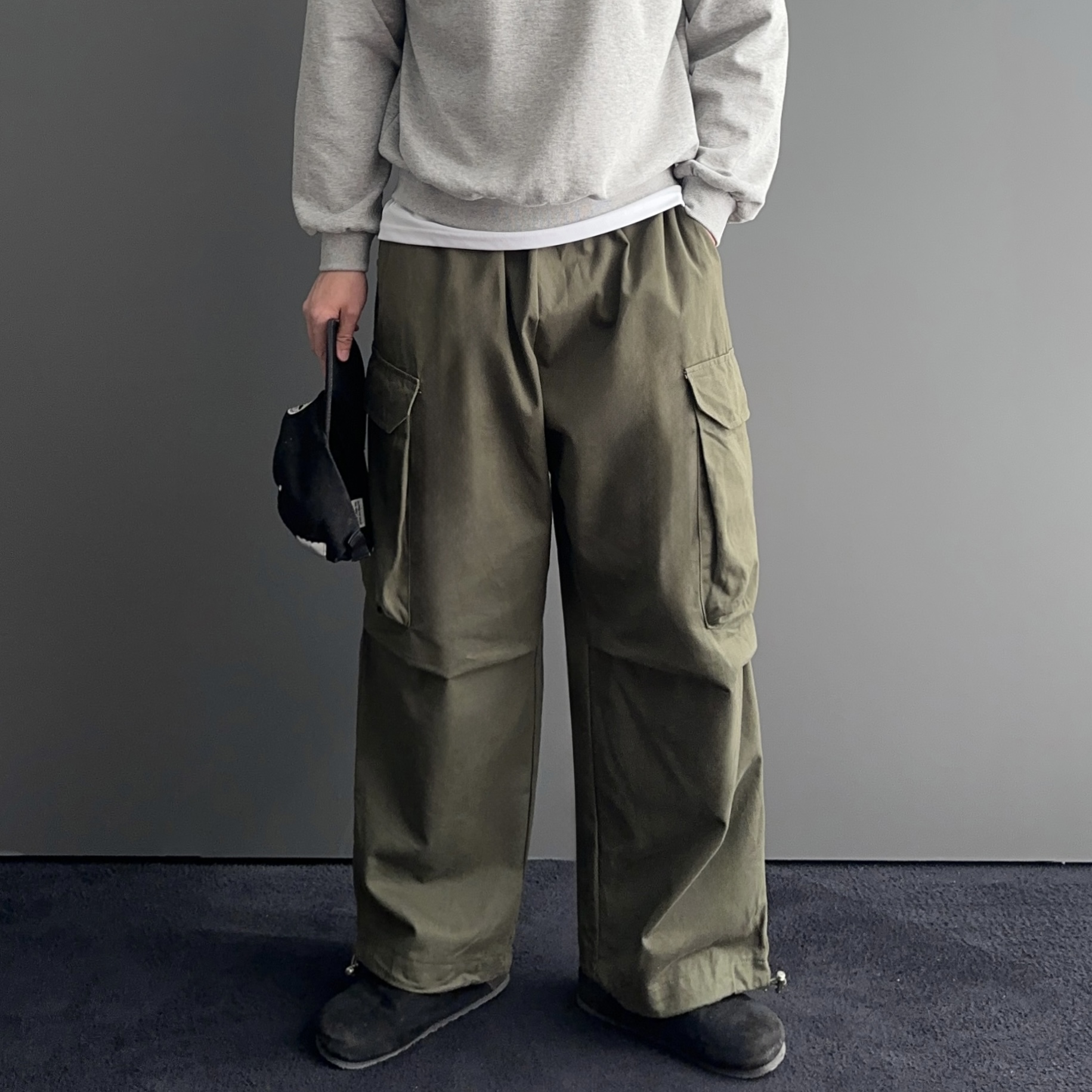 건빵바지 워크팬츠 퍼티그팬츠 와이드카고팬츠 - 상세 이미지 2