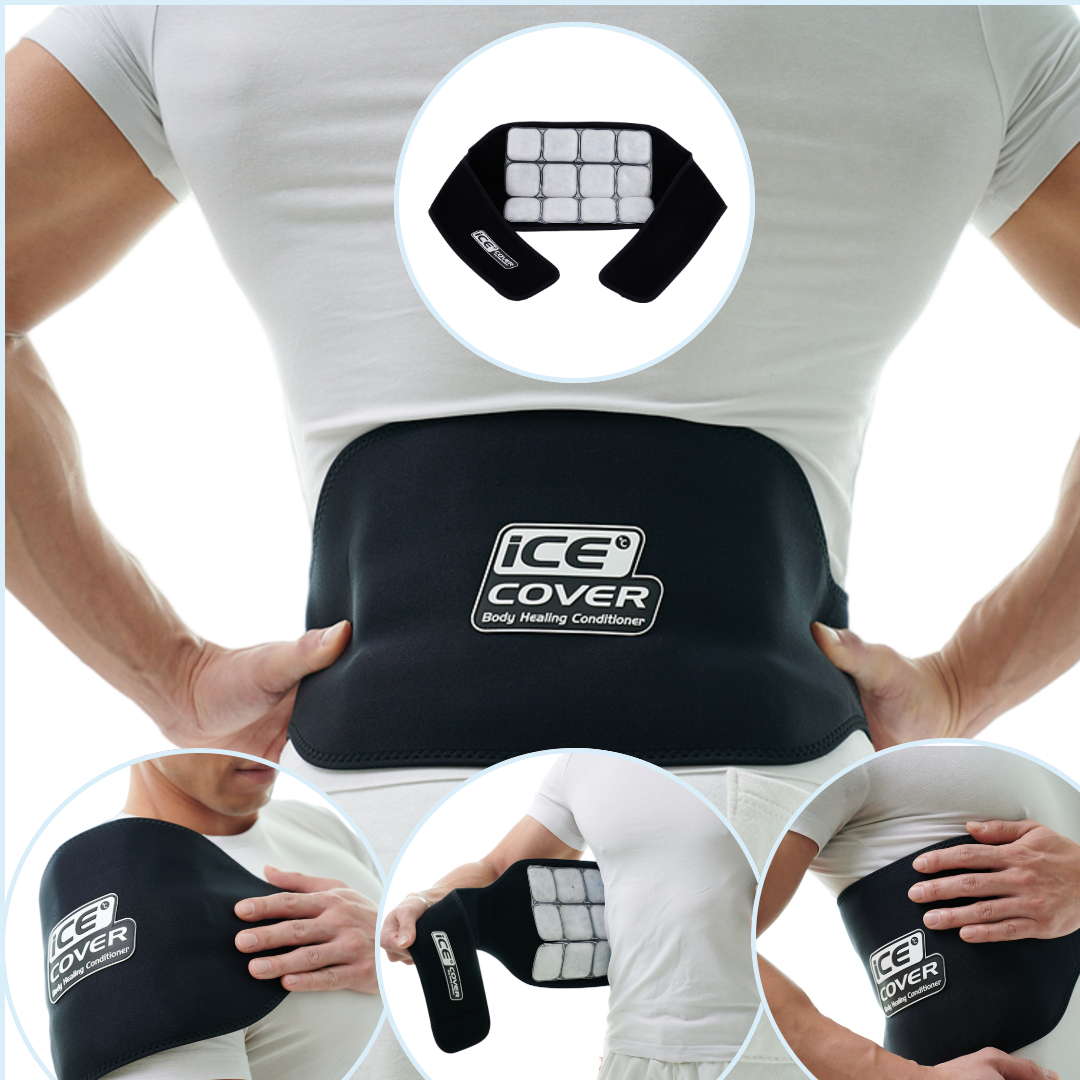 아이스커버 허리 냉찜질팩 보호대 등 갈비뼈 어깨삼각근 통증 쿨링 아이싱밴드 얼음찜질 냉팩