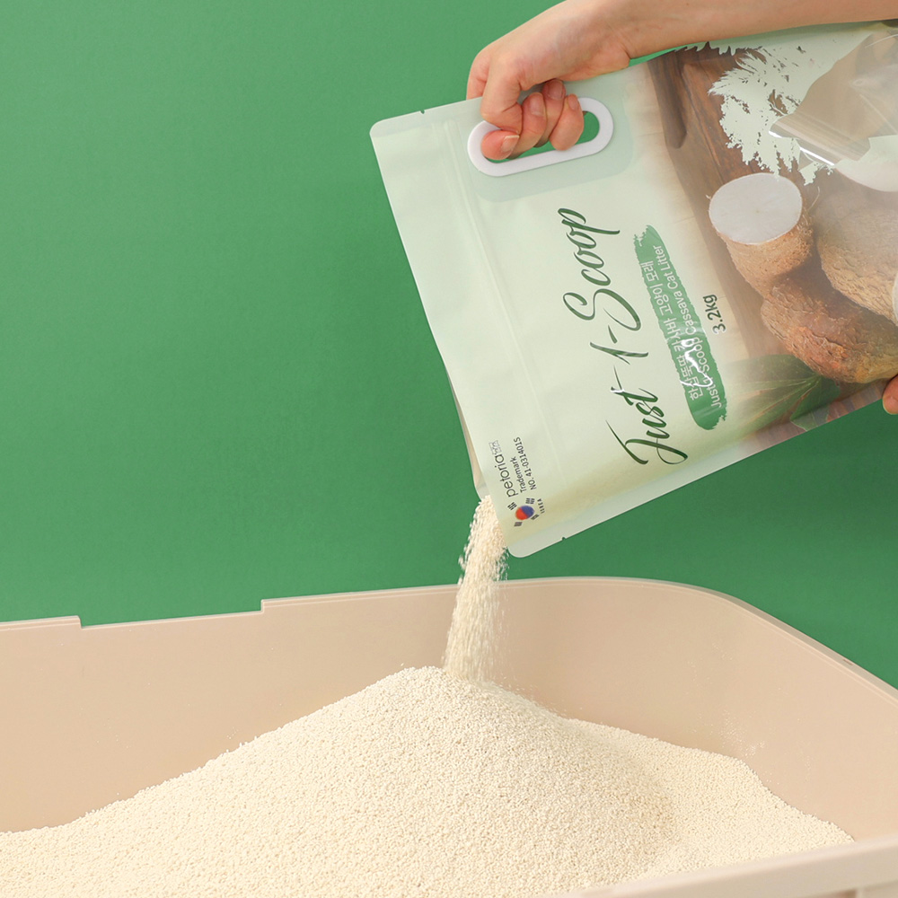 펫토리아 한삽뚝딱 카사바 고양이모래 무향 3.2kg, 3개