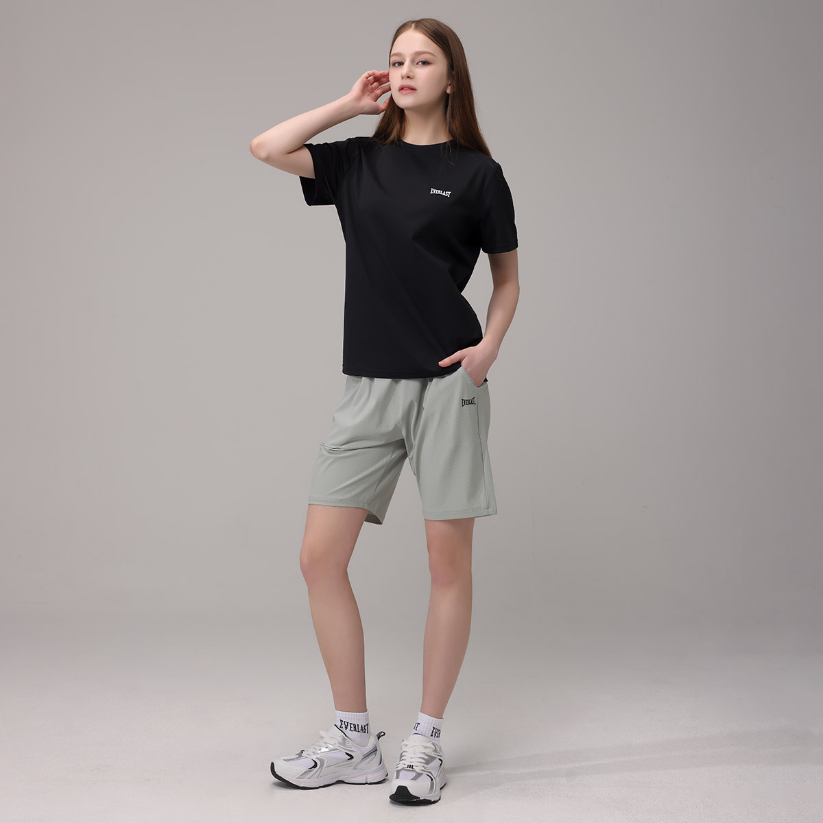 에버라스트 여성 여름 5부 반바지 스트라이프 팬츠 - 상세 이미지 2