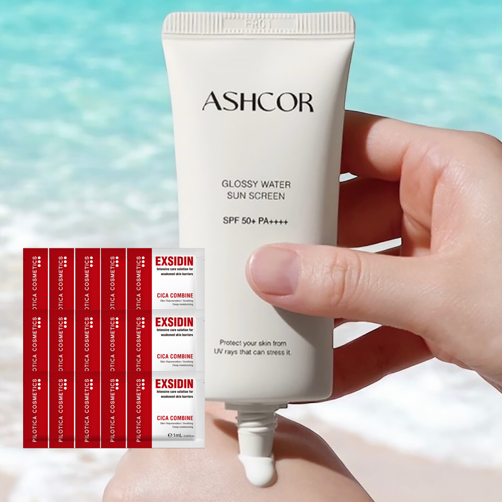 애쉬코르 글로시 워터 선 40ml SPF50+ 물광 비자극 수분 미백 주름개선 자외선차단 - 상품 이미지