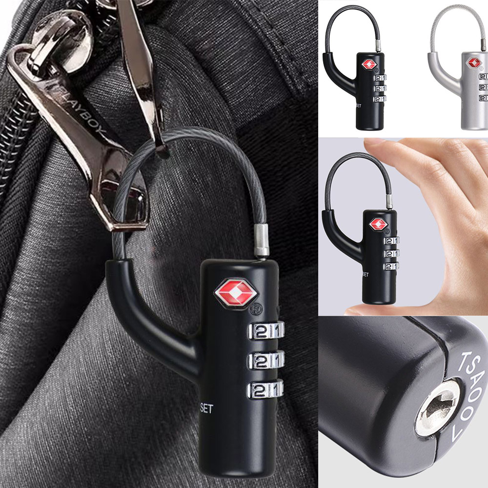 와이어 3단 자물쇠 TSA 통관 도난방지 안전 번호키