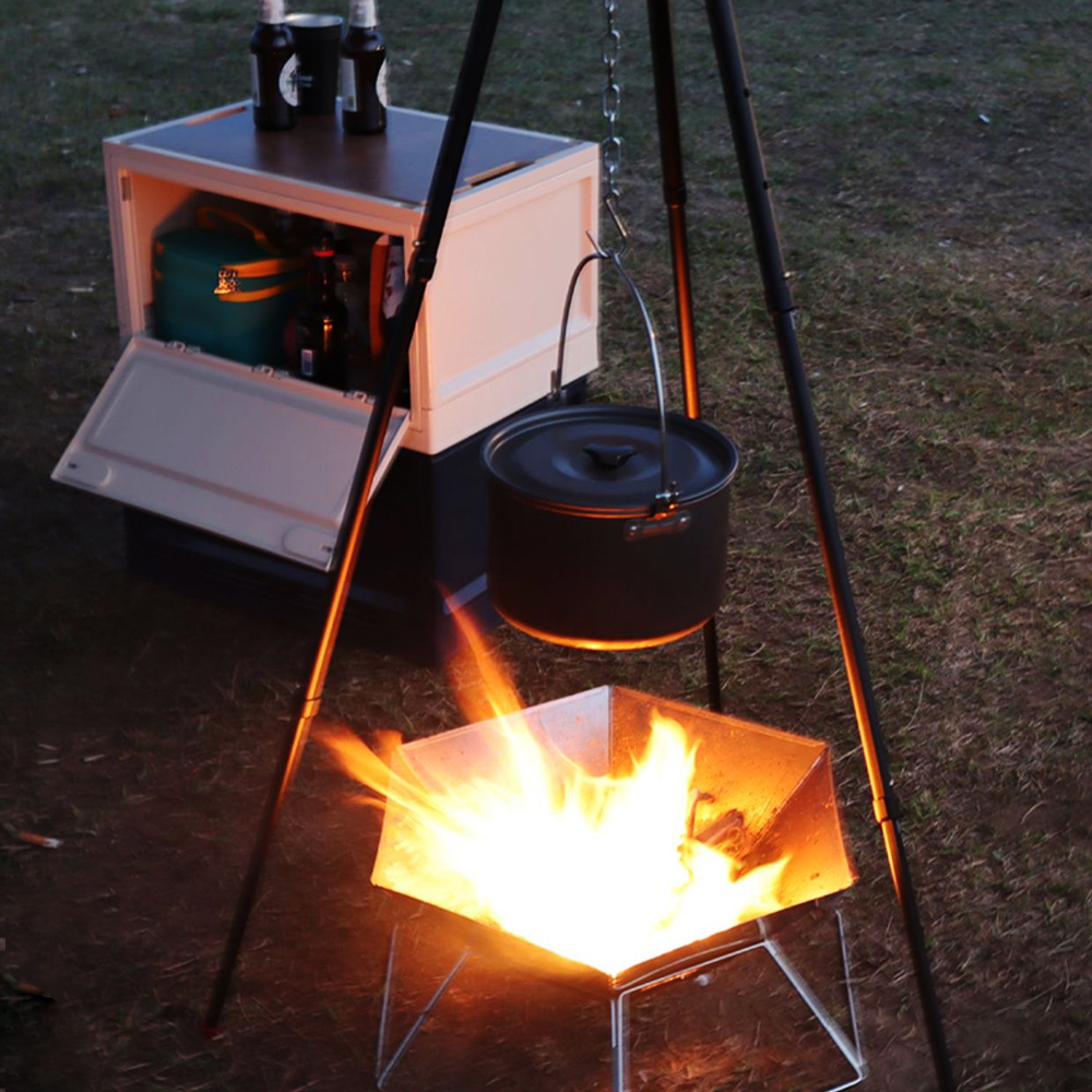 더치오븐 삼각대 3단 접이식 화로 BBQ 냄비 걸이 거치대