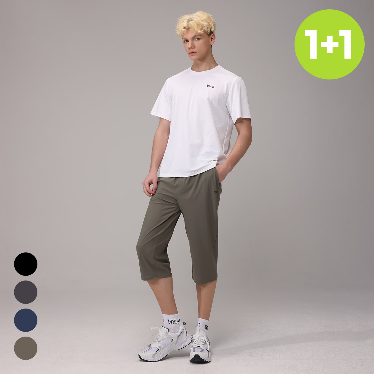 1+1 에버라스트 남자 7부 여름 바지 스트라이프 팬츠 - 상품 이미지