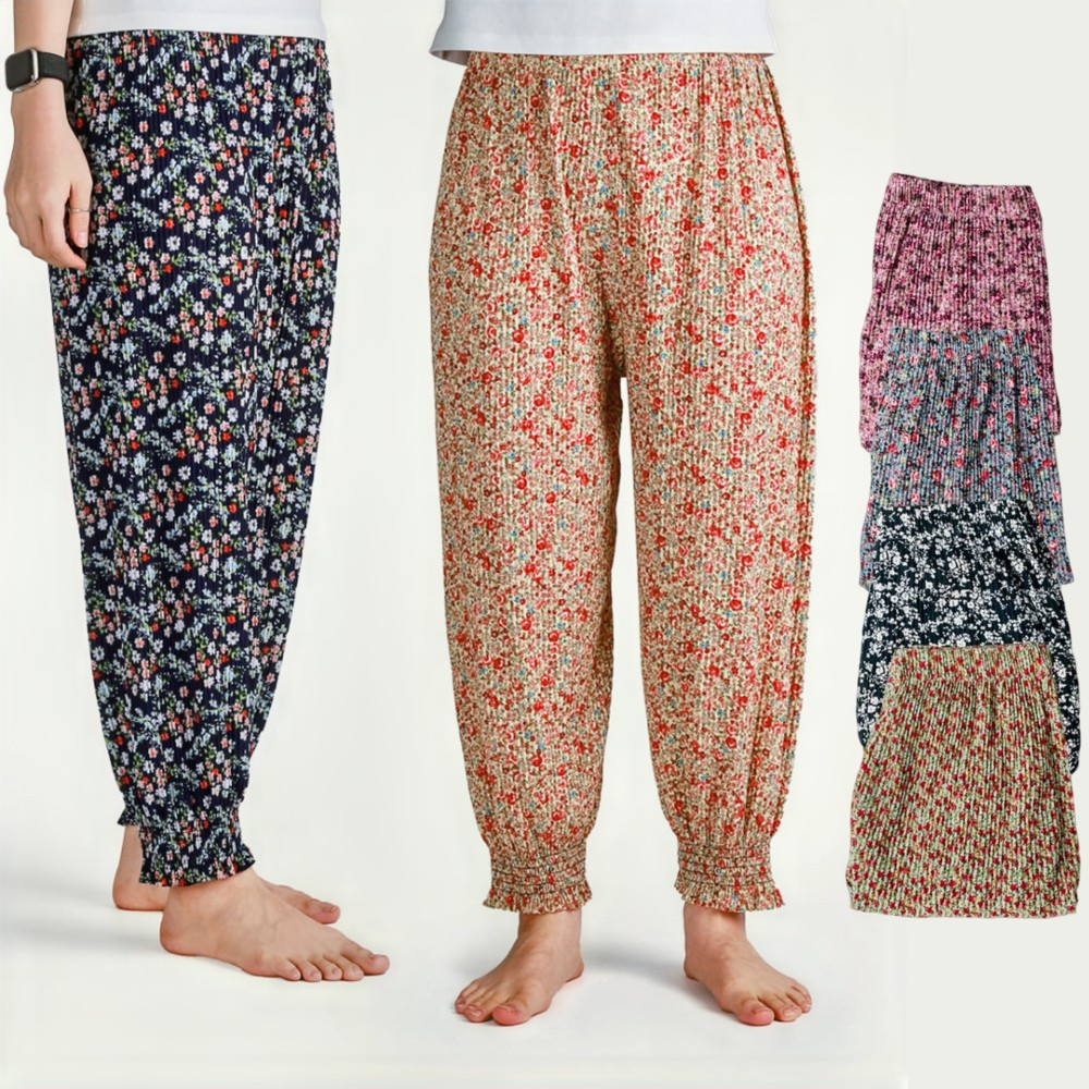 조거 촌캉스 몸빼바지 밴딩 냉장고 엄마 할머니 여름 꽃무늬 고무줄 플라워 휴양지