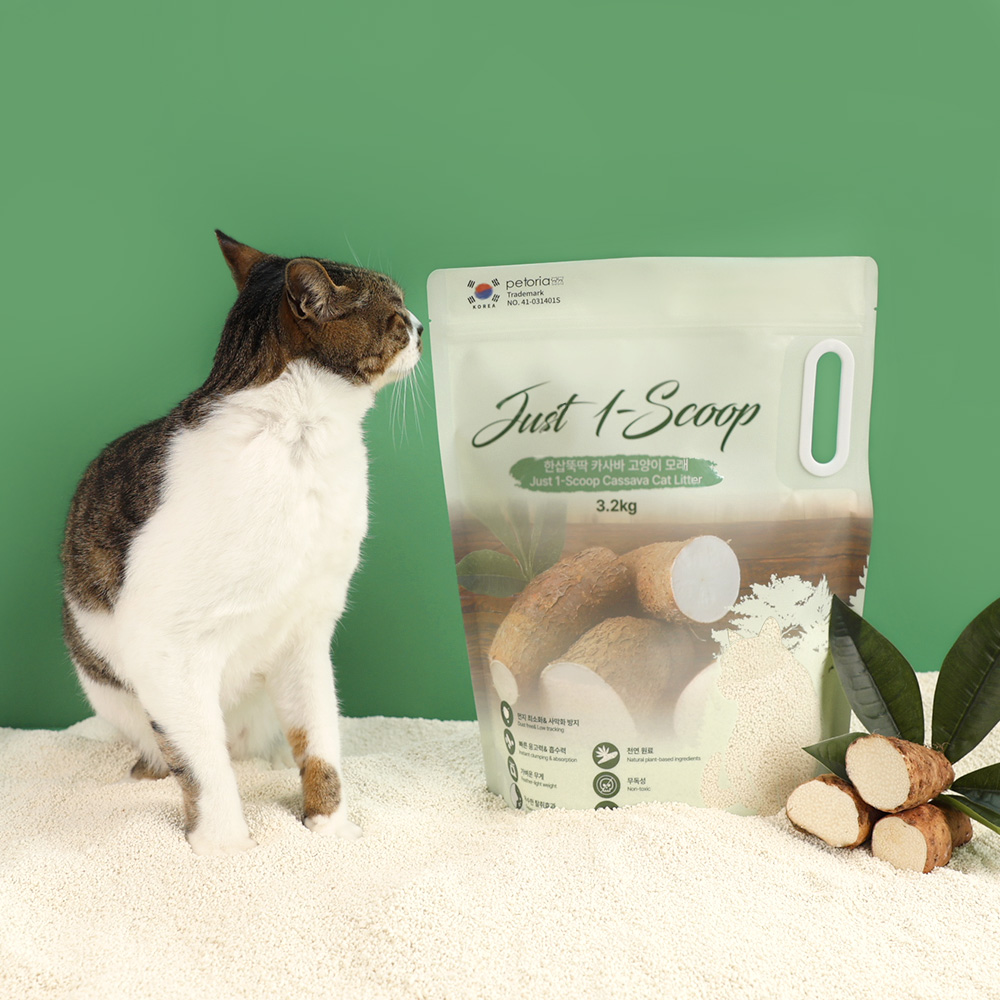 펫토리아 한삽뚝딱 카사바 고양이모래 무향 3.2kg, 3개