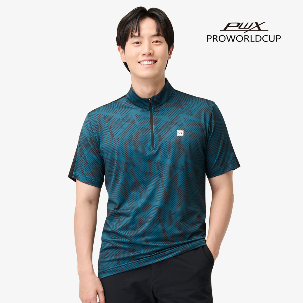 남성 메쉬 프린트 집업티 Q225-3123-24 - 상세 이미지 3