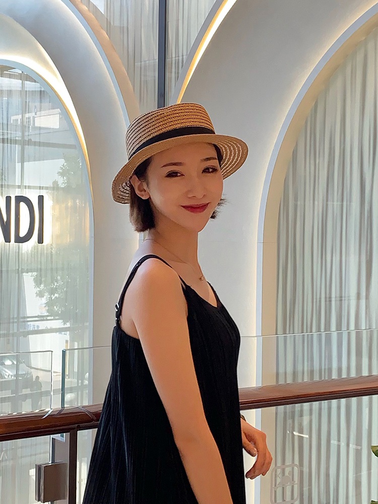 깊이낮은 밀짚 페도라 라탄 모자 휴양지 여행 여배우 예능 패션 5종 - 상세 이미지 3